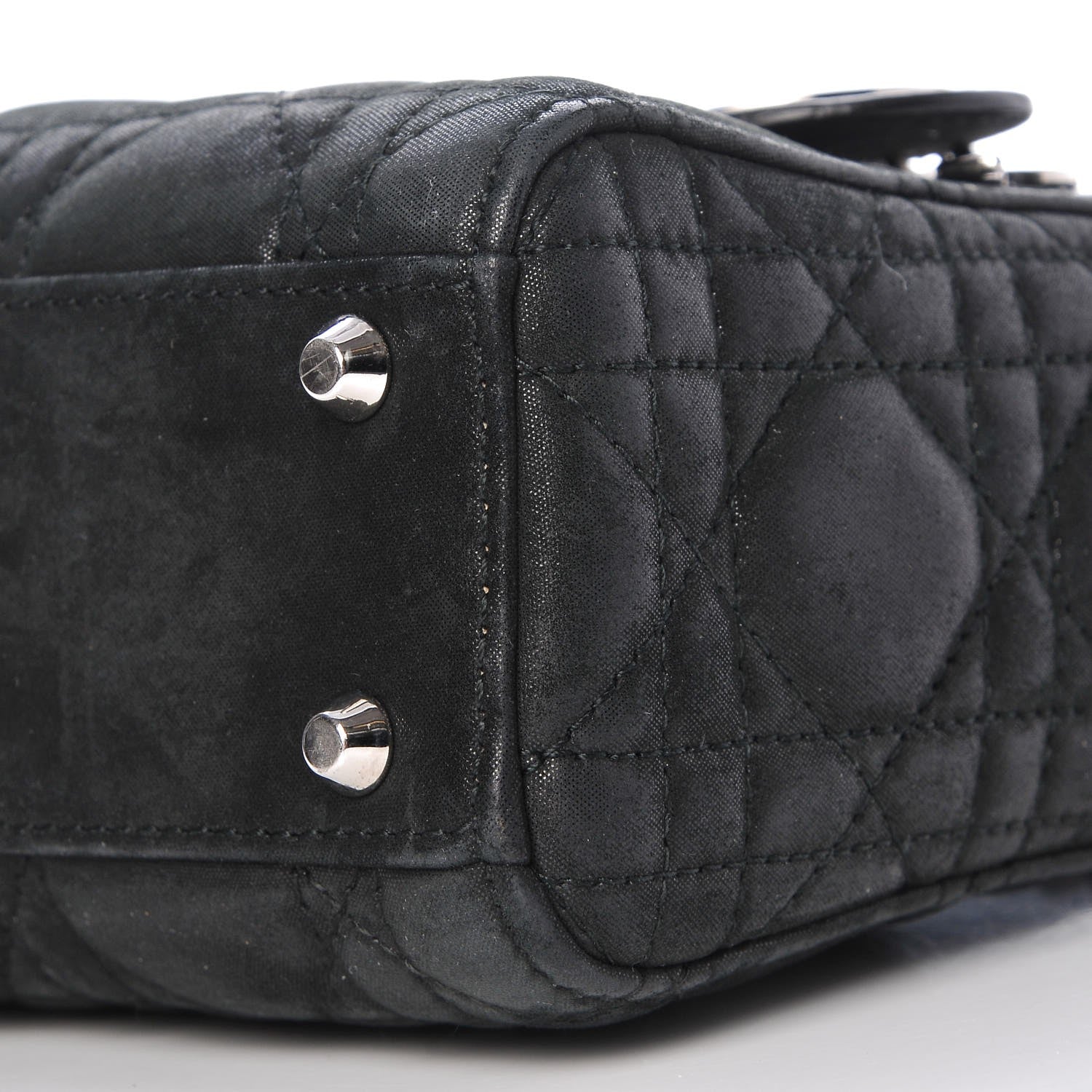 Christian Dior Metallic Calfskin Cannage Mini Lady Dior Black 9 of 9