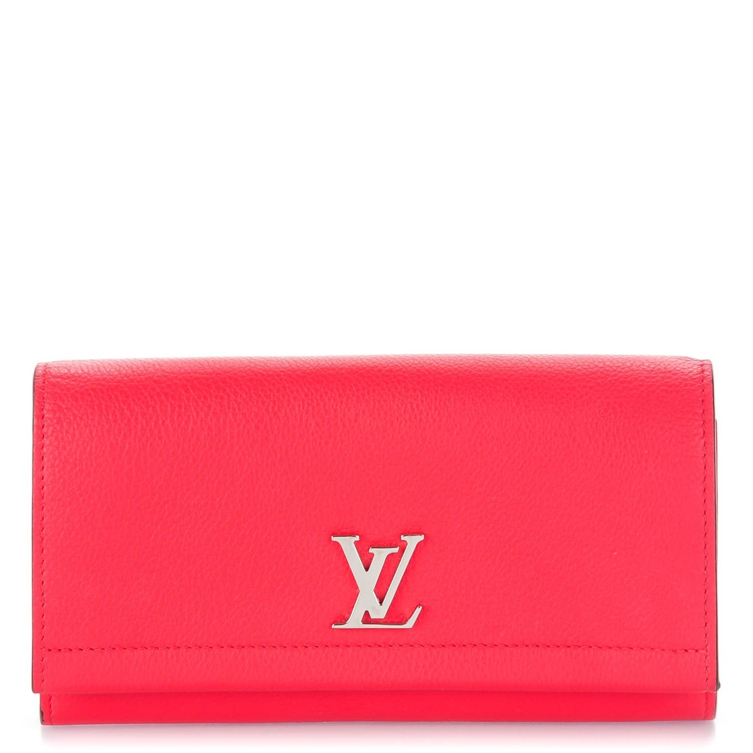 Louis Vuitton Calfskin Lockme II Wallet Poppy 1 of 7