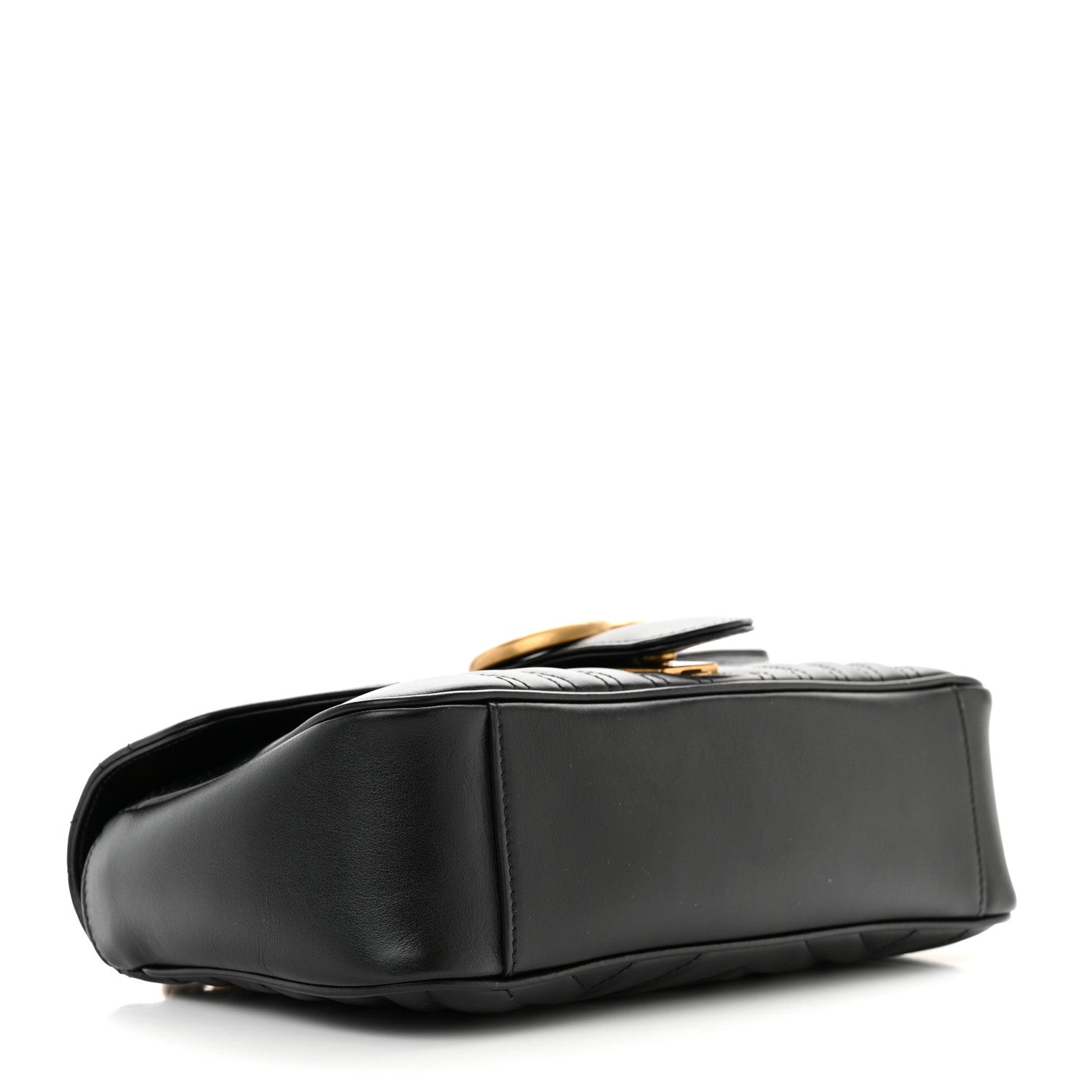 Gucci Calfskin Matelasse Small GG Marmont Shoulder Bag Black 4 of 11