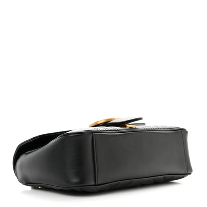 Gucci Calfskin Matelasse Small GG Marmont Shoulder Bag Black 4 of 11