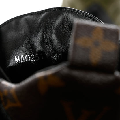 Louis Vuitton Nylon Embroidered Monogram Suede Laureate Platform Desert Boots 40 Kaki 6 of 12