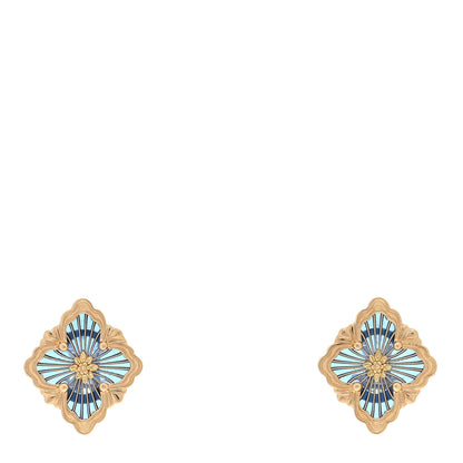 Buccellati 18K Yellow Gold Enamel Medium Opera Tulle Earrings Blue 1 of 4