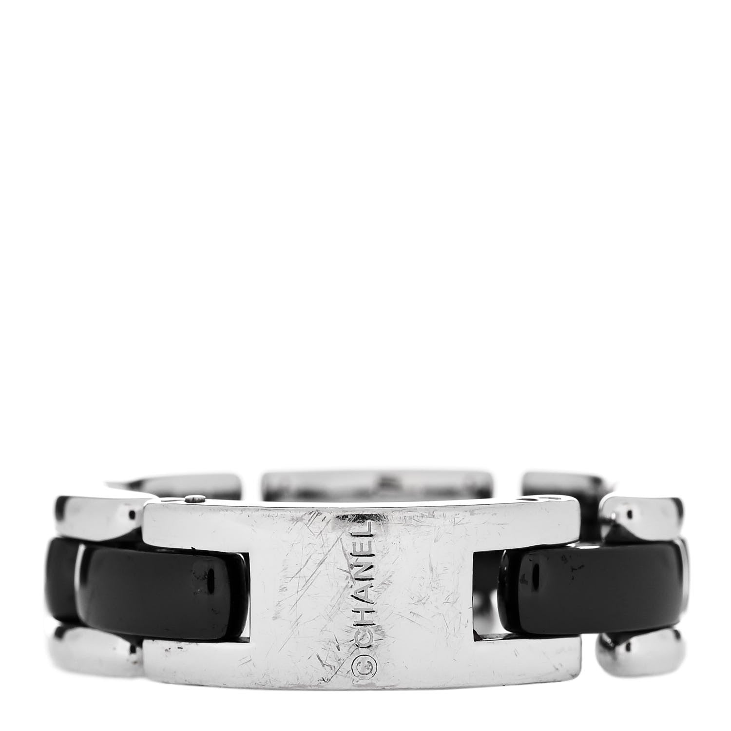 Chanel 18K White Gold Black Ceramic Medium Ultra Ring 62 10 3 of 4