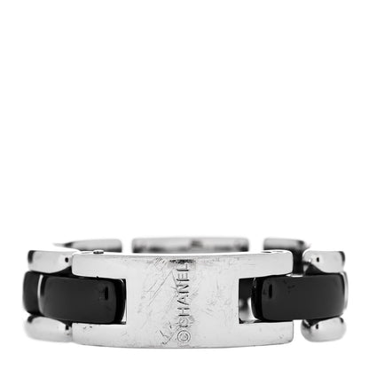 Chanel 18K White Gold Black Ceramic Medium Ultra Ring 62 10 3 of 4