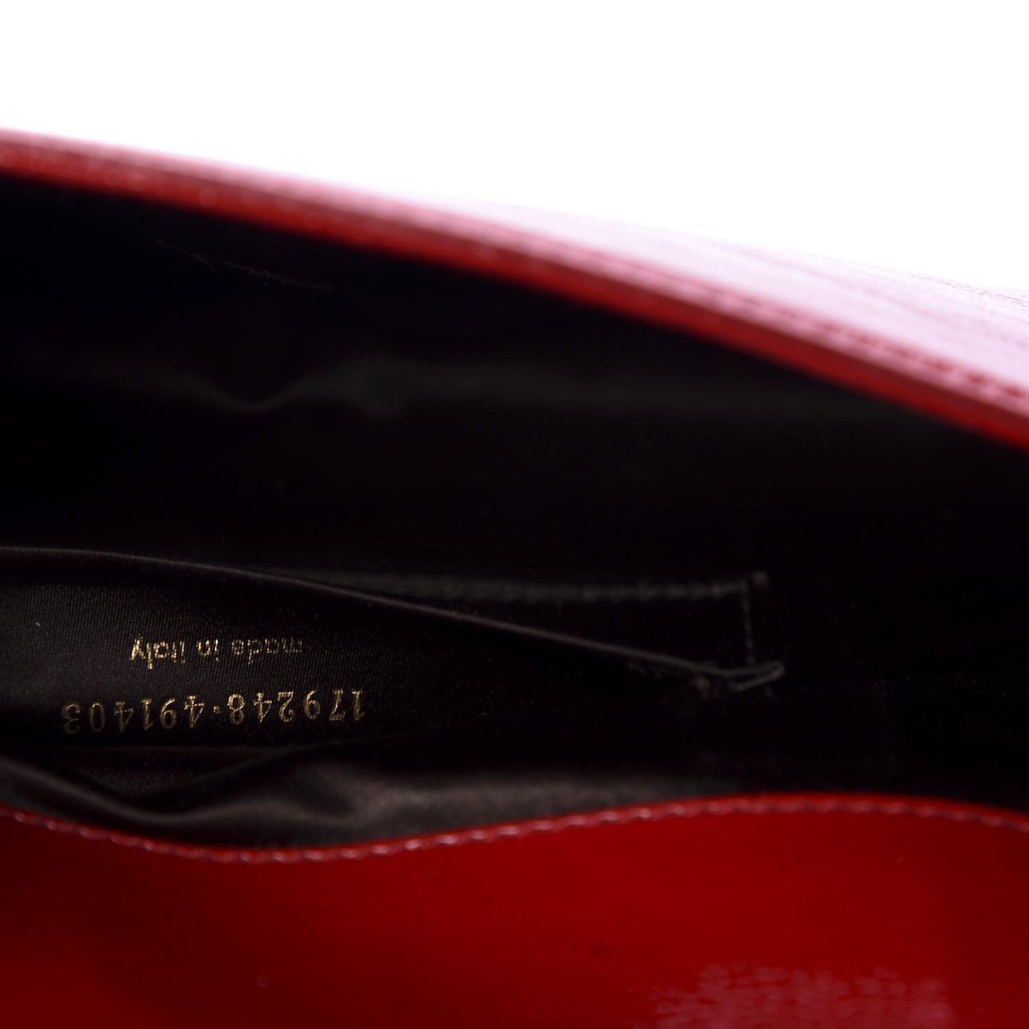 Textured Patent Monogram Small Belle De Jour Clutch Red