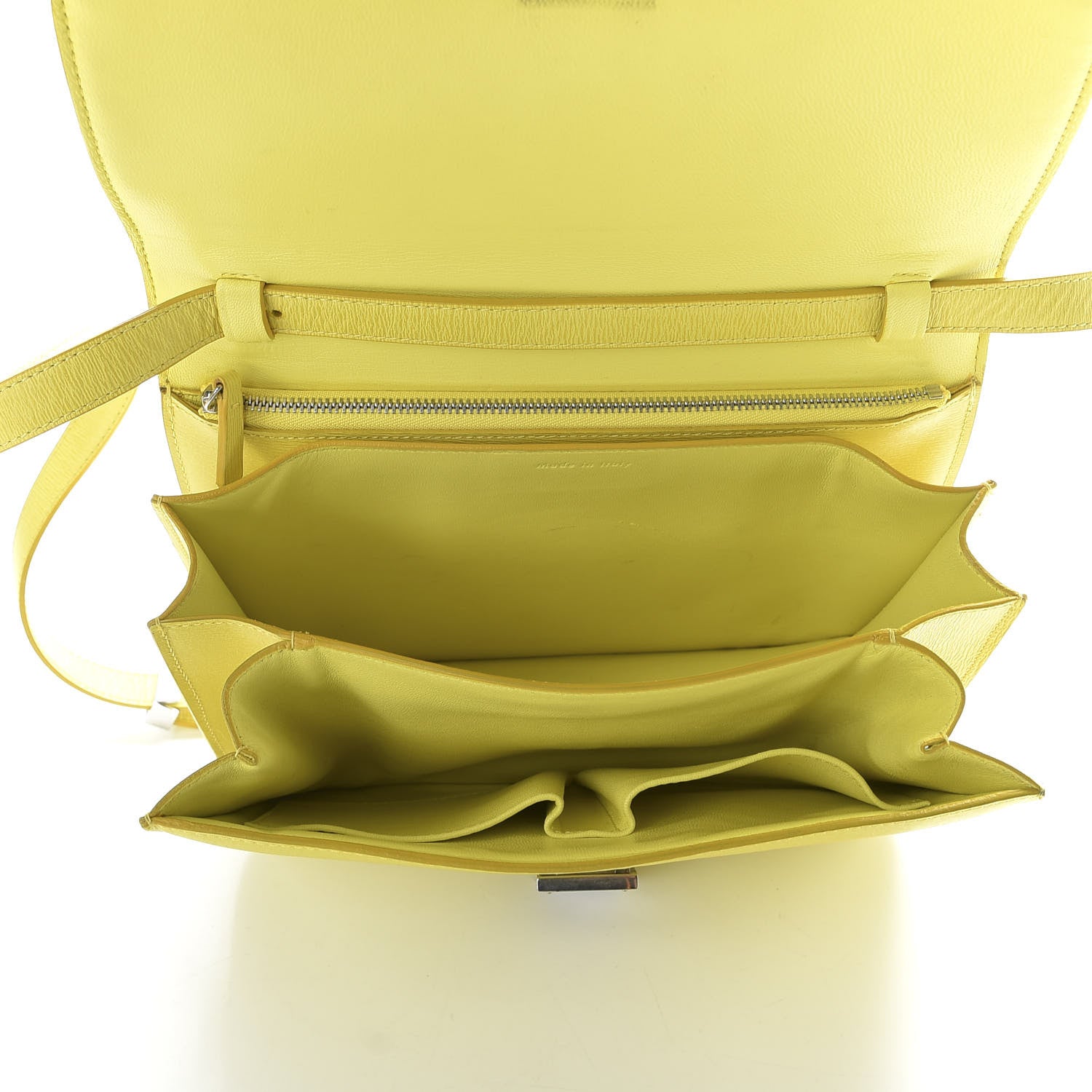 Celine Liege Calfskin Medium Classic Box Flap Bag Fluo Yellow 5 of 10
