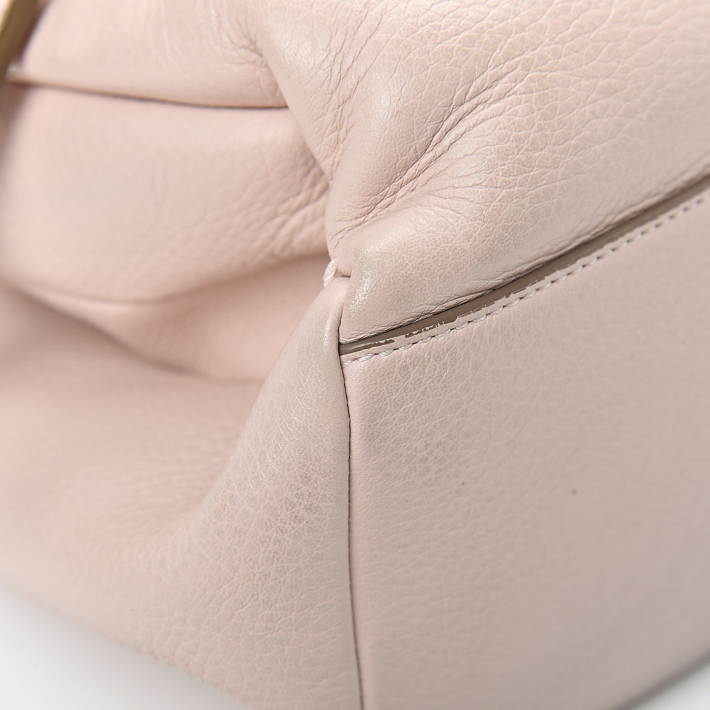 Waxy Grained Calfskin Mini Pandora Pure Flap Bag Nude Pink