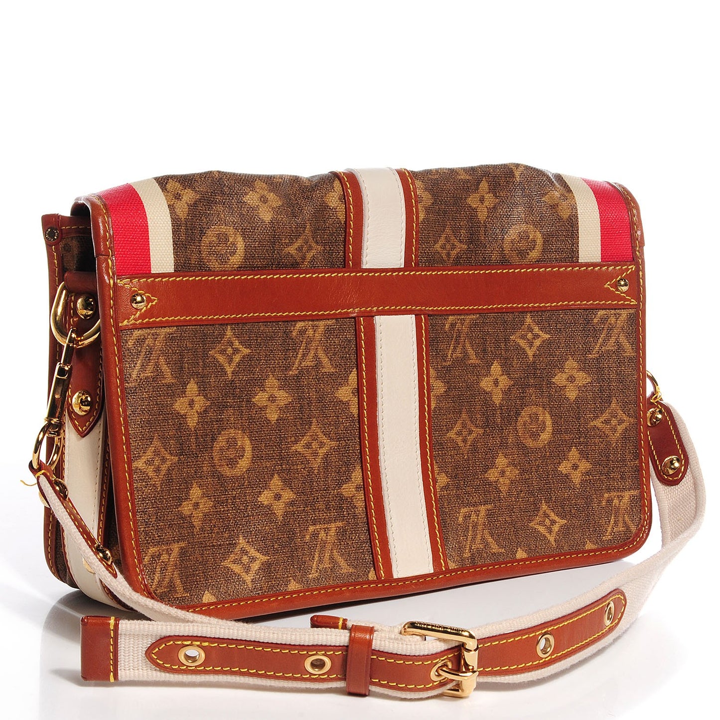 Monogram Rayures Tisse Clutch Red
