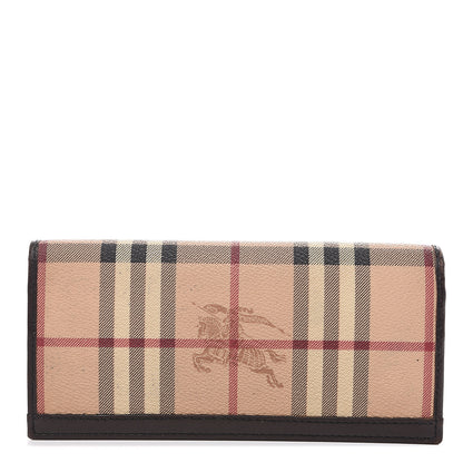 Burberry Haymarket Check Continental Wallet Chocolate 1 of 14
