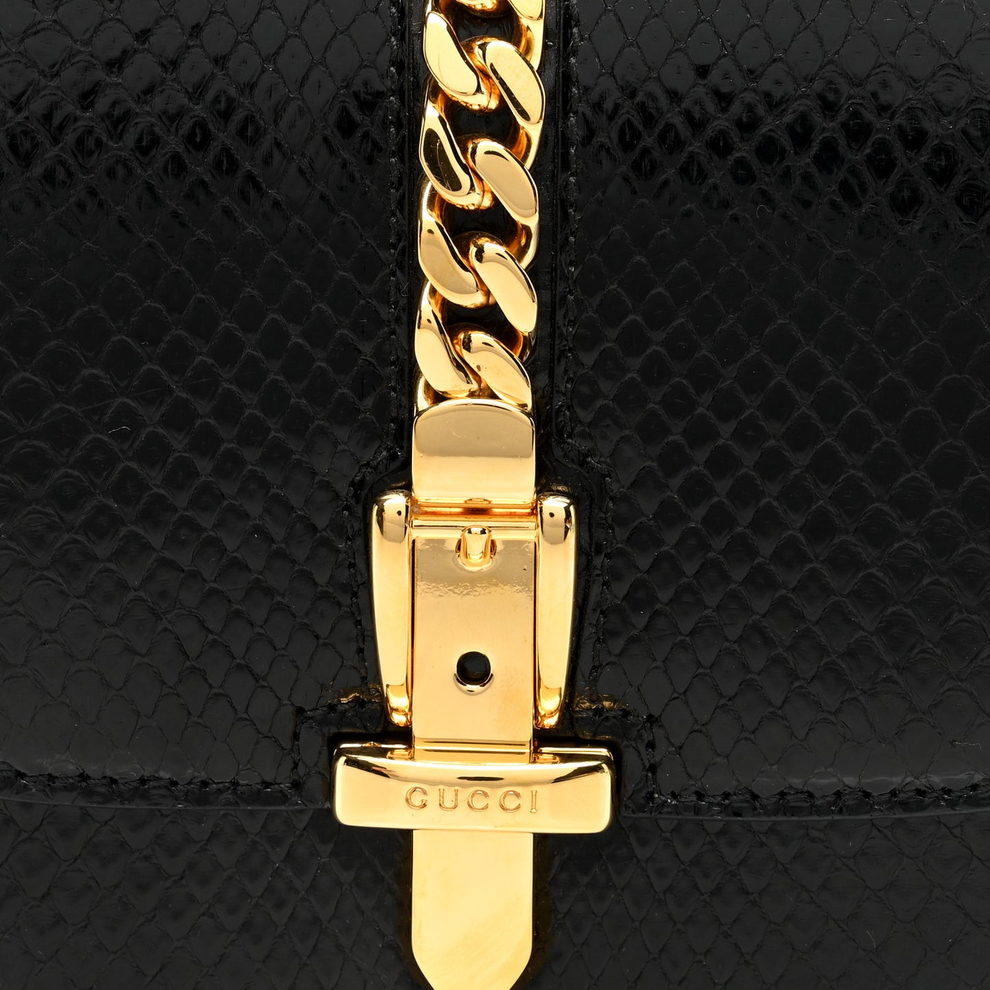 Snakeskin Mini Sylvie 1969 Messenger Bag Black