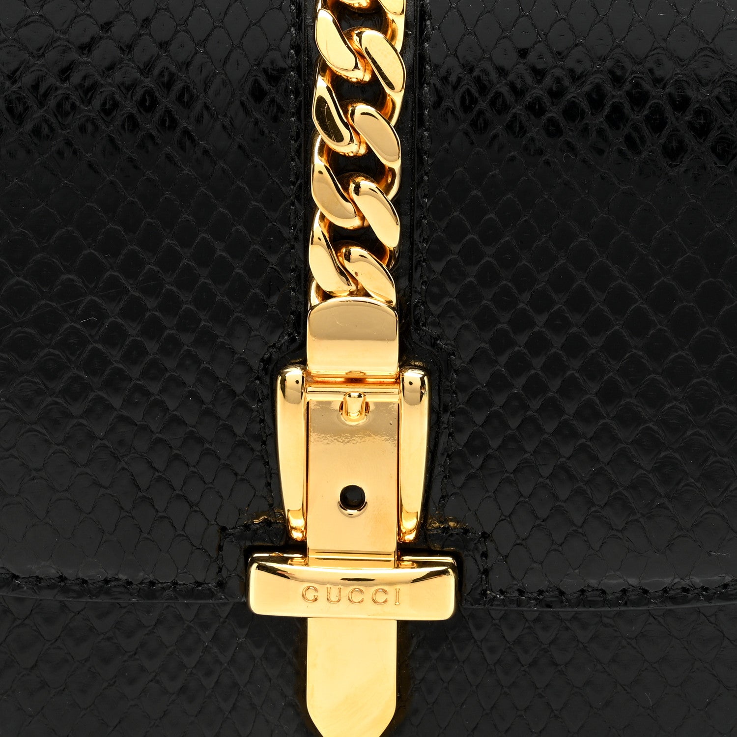 Gucci Snakeskin Mini Sylvie 1969 Messenger Bag Black 9 of 12