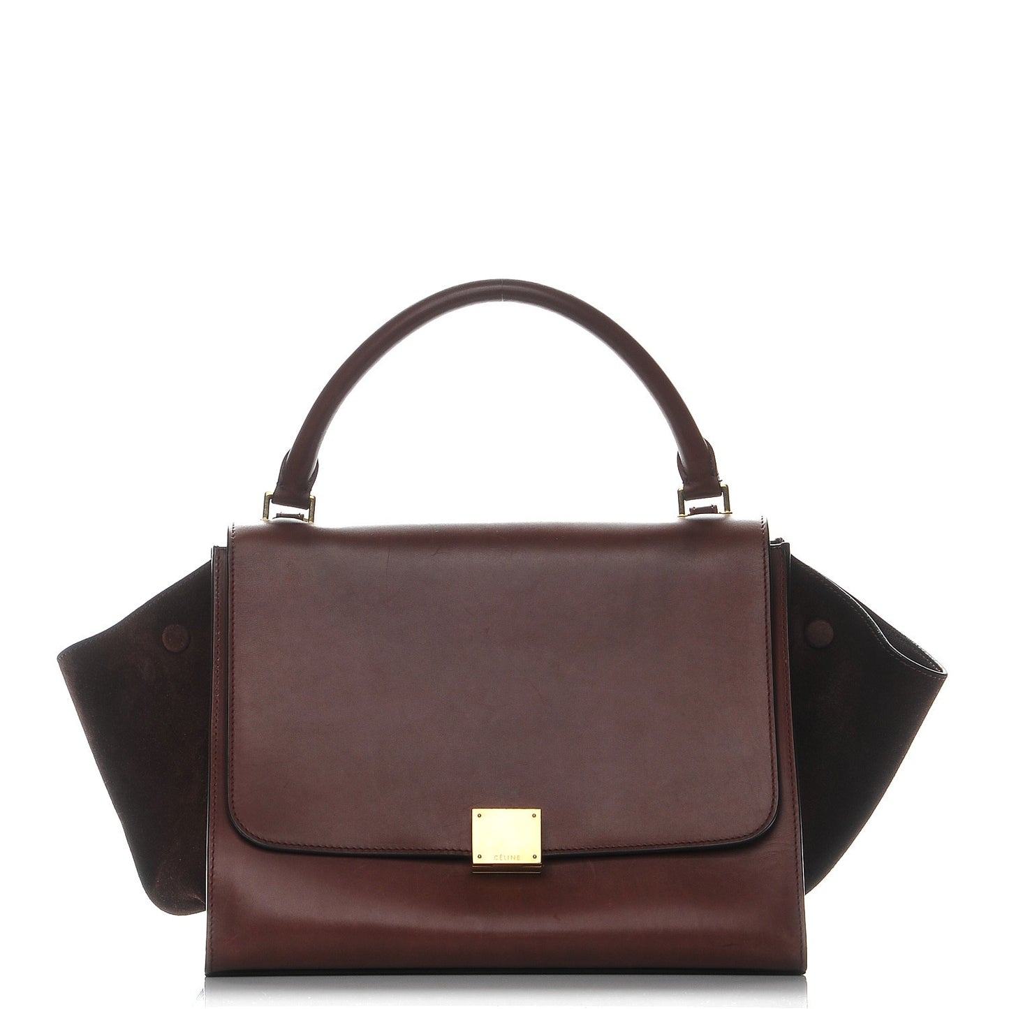 Smooth Calfskin Suede Medium Trapeze Burgundy