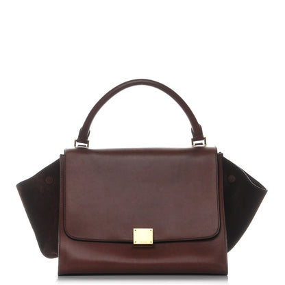 Celine Smooth Calfskin Suede Medium Trapeze Burgundy 1 of 9