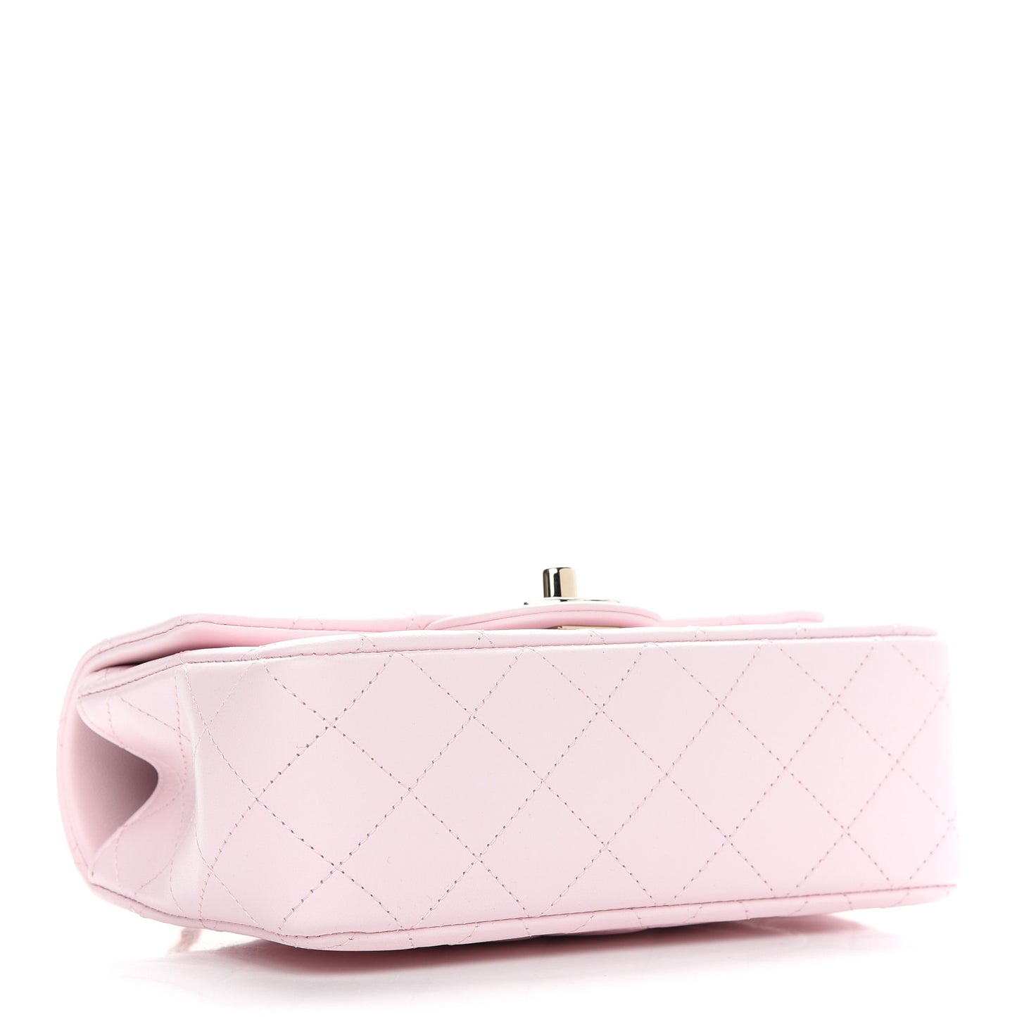 Lambskin Quilted Mini Top Handle Rectangular Flap Light Pink