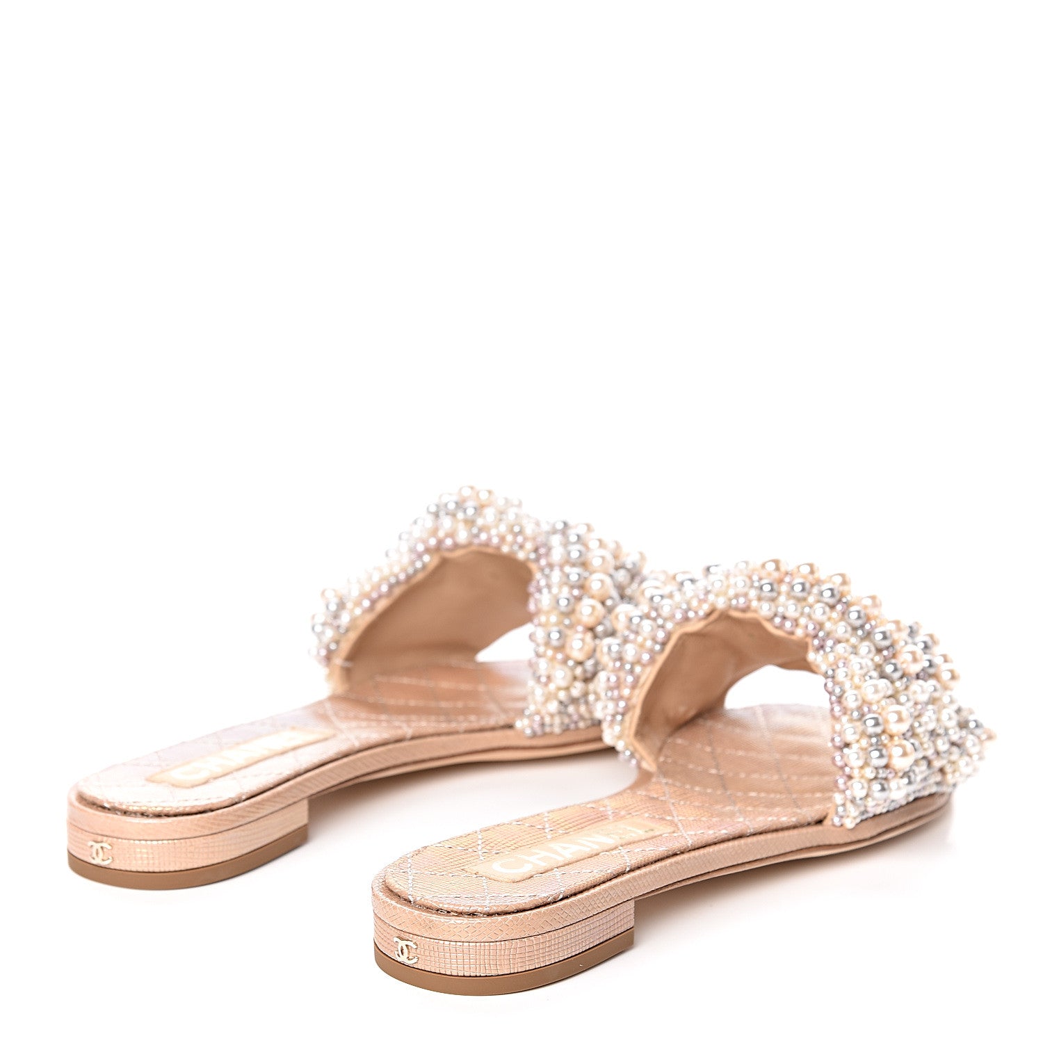 Chanel Fantasy Calfskin Pearl Cord CC Mules 36.5 Ivory 4 of 9