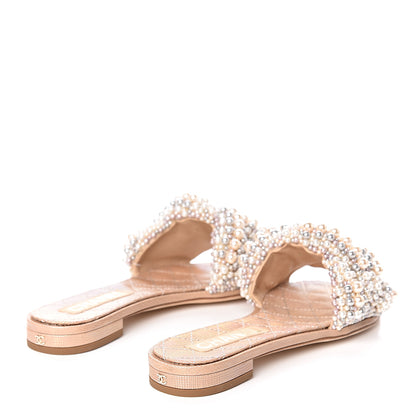 Chanel Fantasy Calfskin Pearl Cord CC Mules 36.5 Ivory 4 of 9