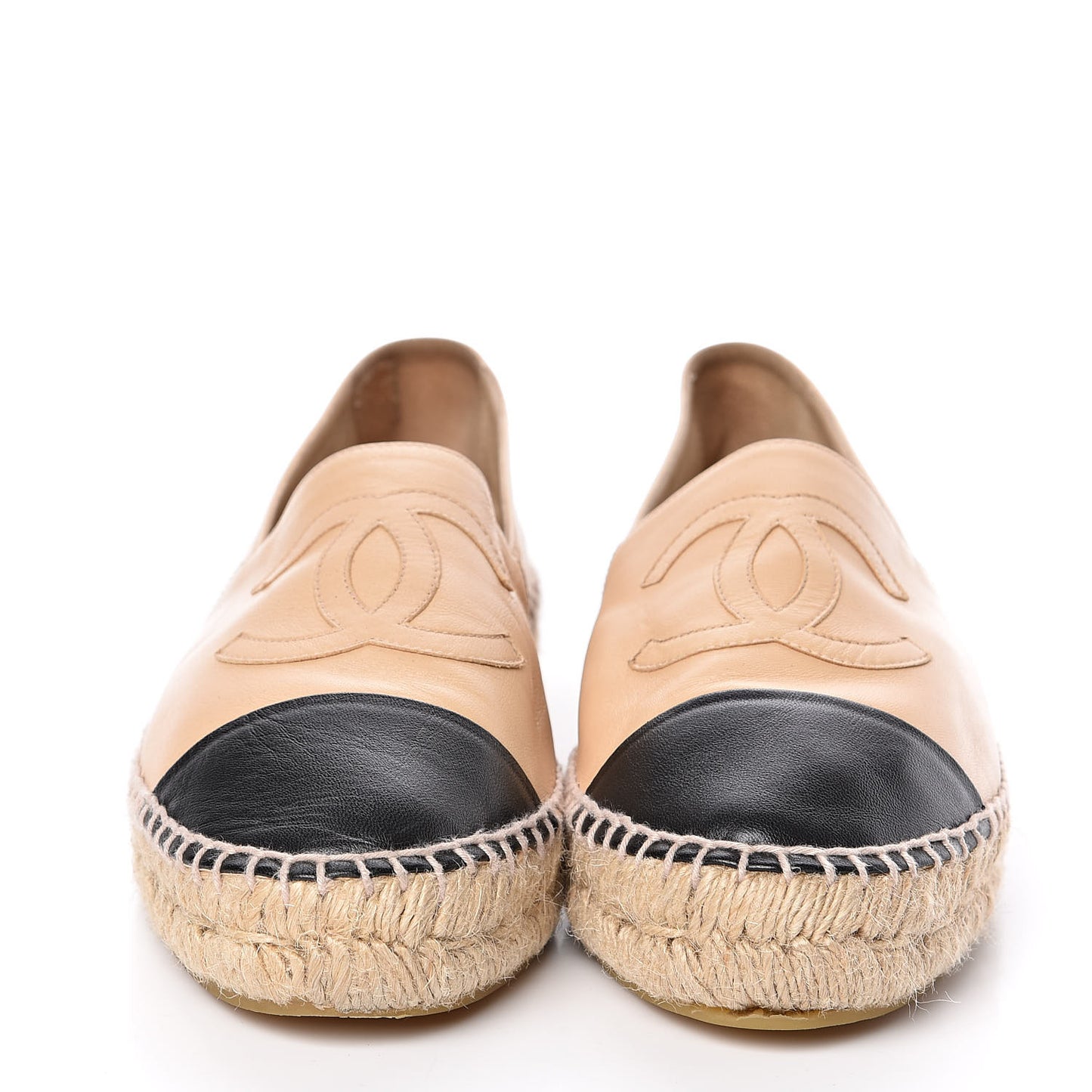 Lambskin CC Espadrilles 40 Beige Black