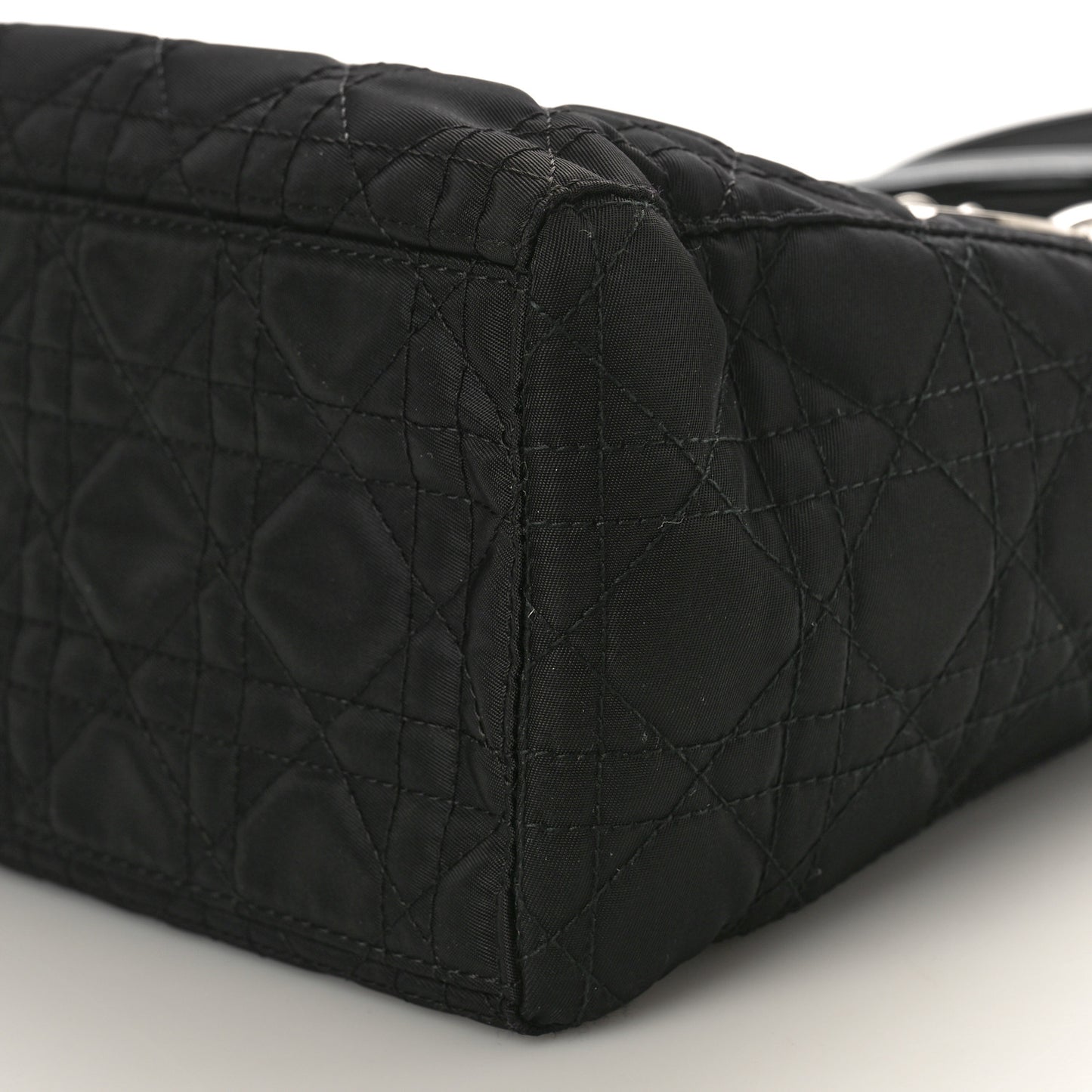 Nylon Cannage Medium Lady Dior Black