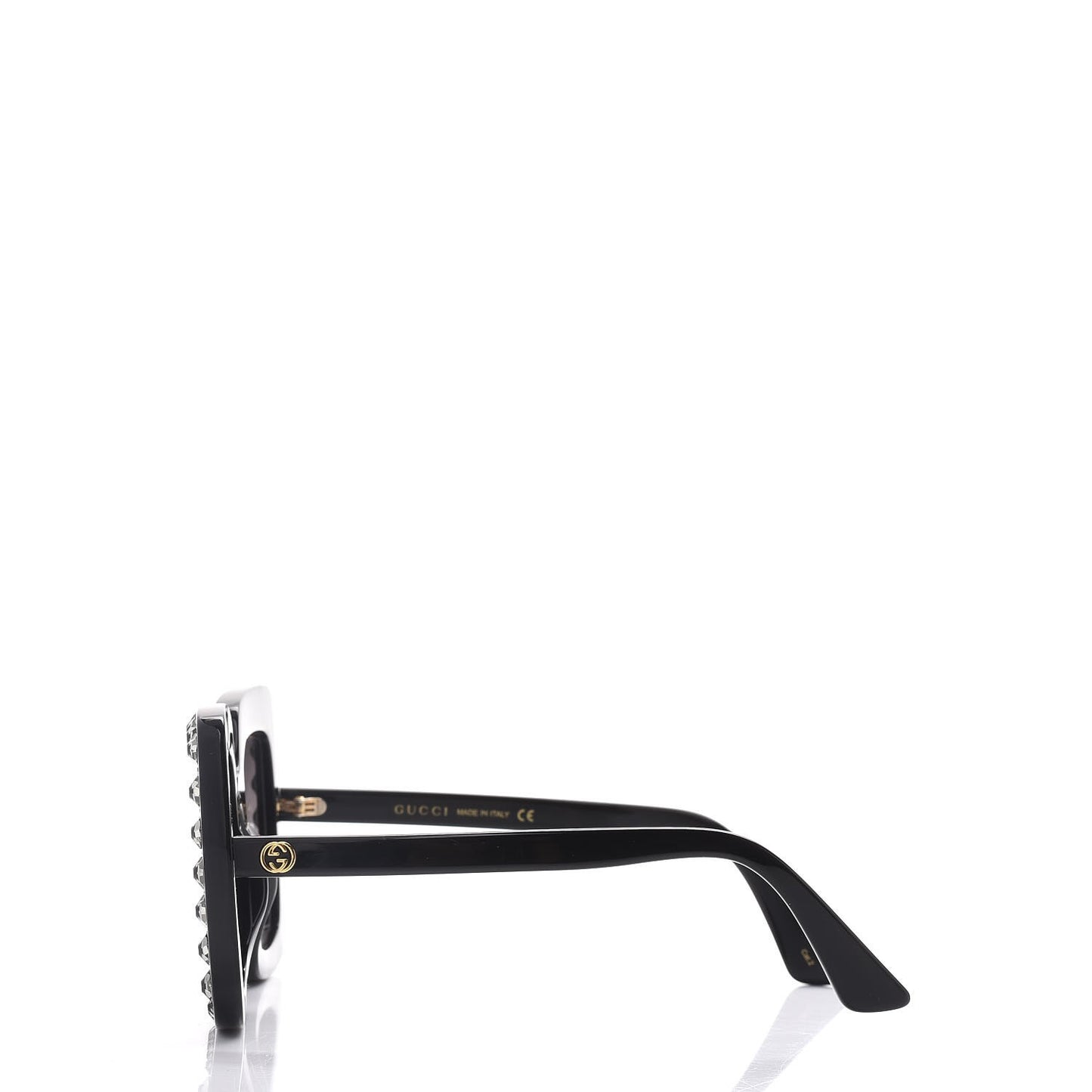 Acetate Crystal Oversize Sunglasses GG0148S Black