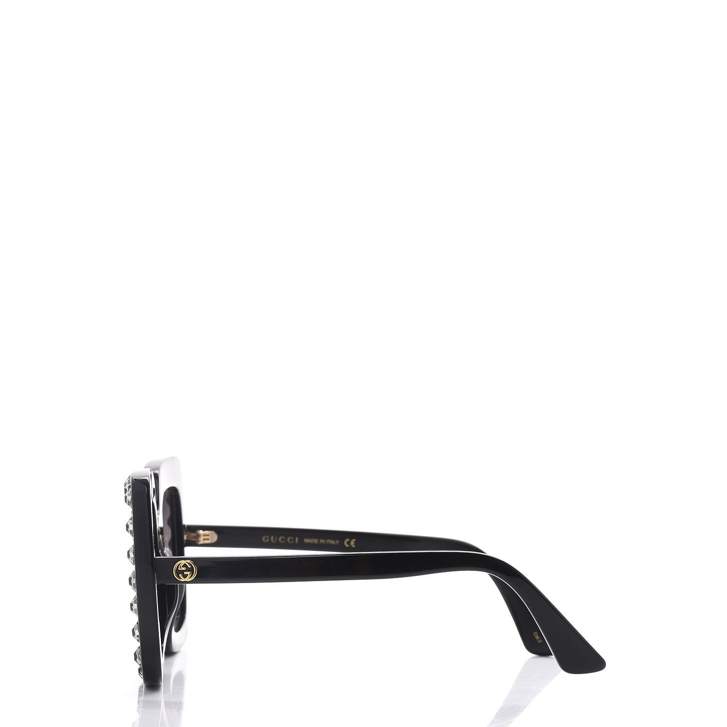 Gucci Acetate Crystal Oversize Sunglasses GG0148S Black 3 of 9