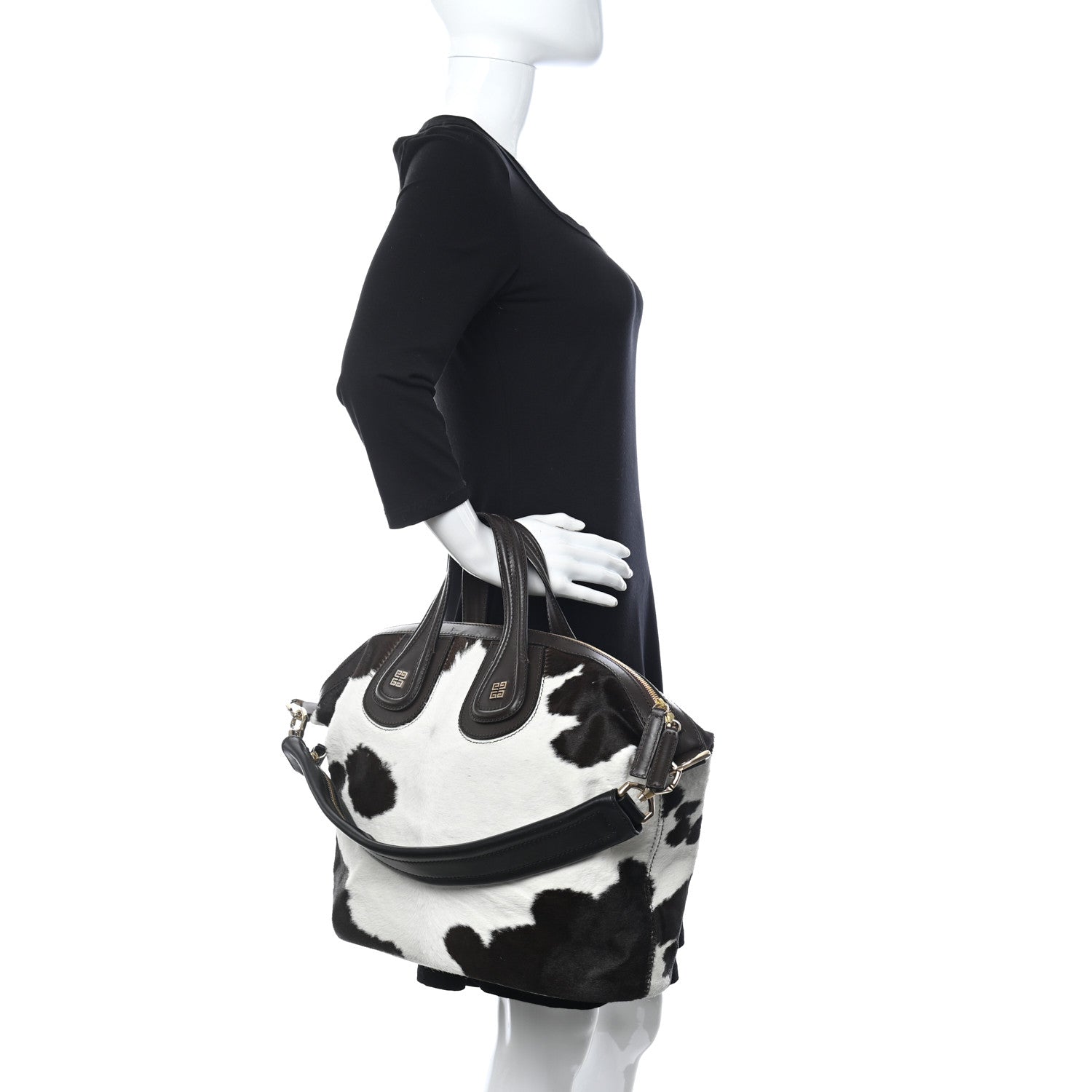 Givenchy Calf Hair Cow Print Small Nightingale Brown White 2 of 14