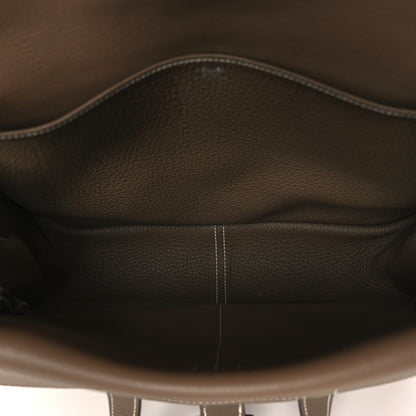 Hermes Taurillon Clemence Halzan 31 GM Etoupe 4 of 10