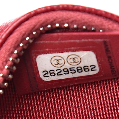 Chanel Caviar Quilted Zip Around Classic Coin Purse Dark Pink 7 of 8