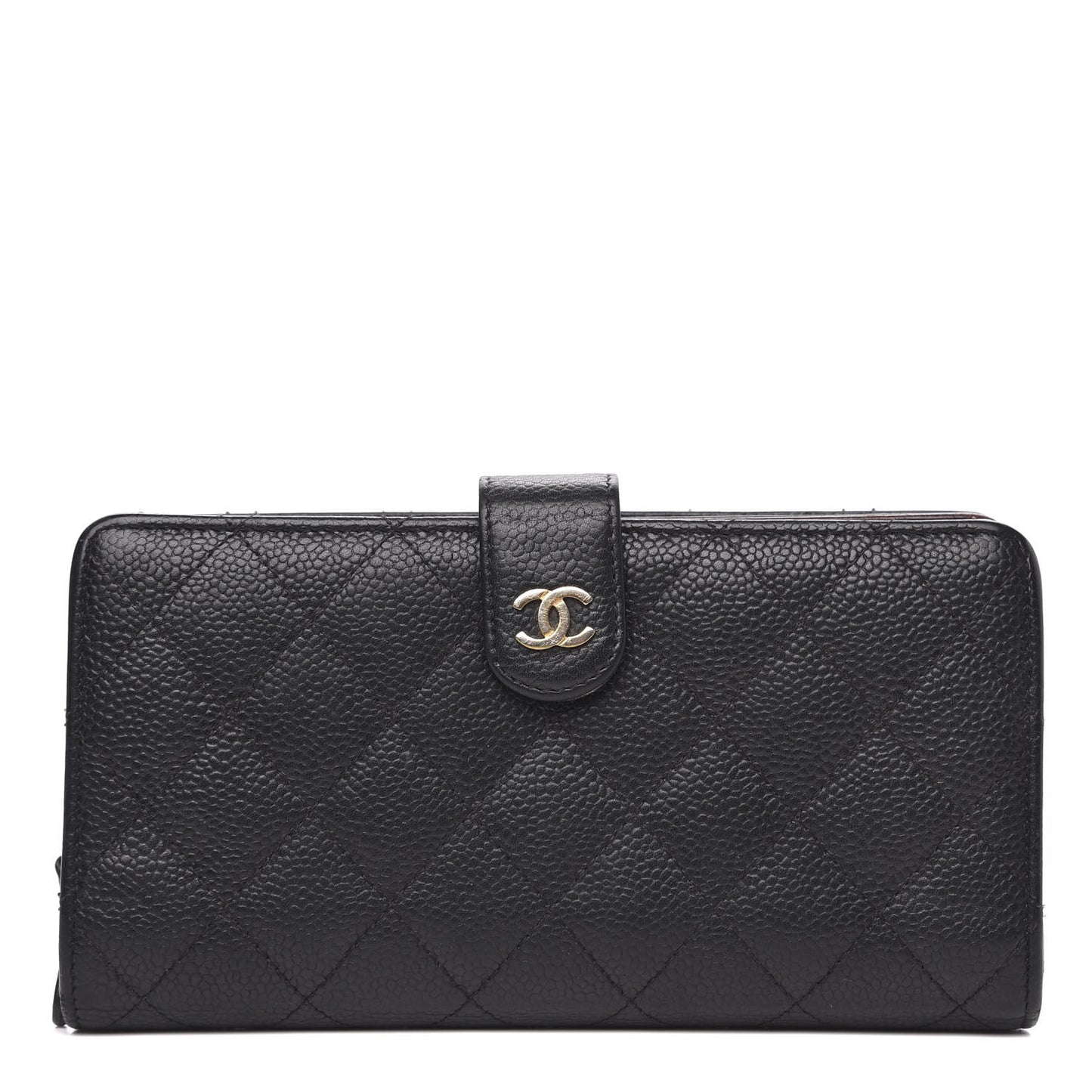 Caviar Quilted CC French Wallet Black