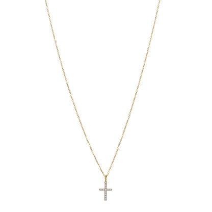 David Yurman 18K Yellow Gold Diamond Cable Collectibles Cross Pendant Necklace 1 of 3