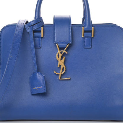 Saint Laurent Calfskin Monogram Baby Cabas Blue 9 of 19