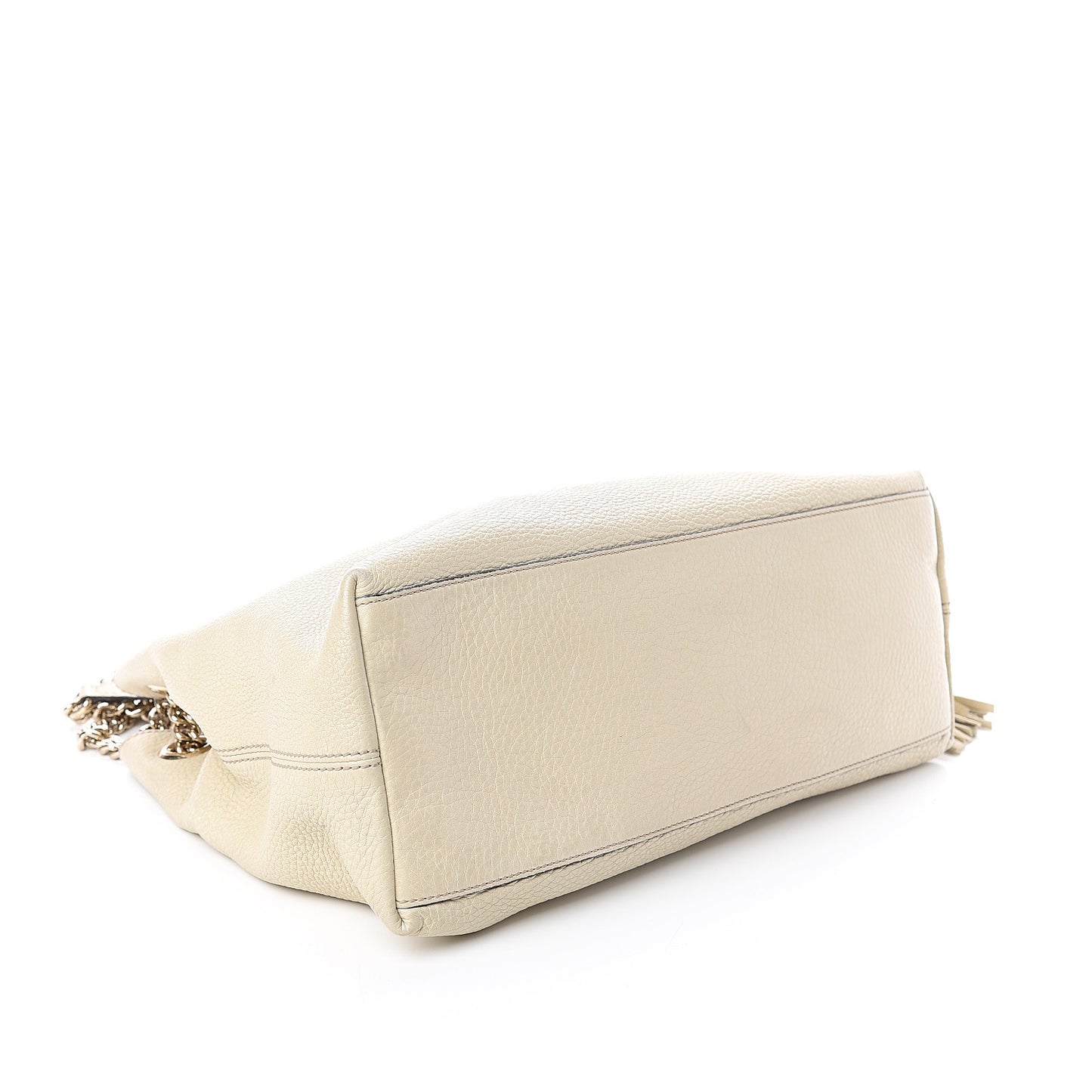 Pebbled Calfskin Medium Soho Chain Shoulder Bag Off White