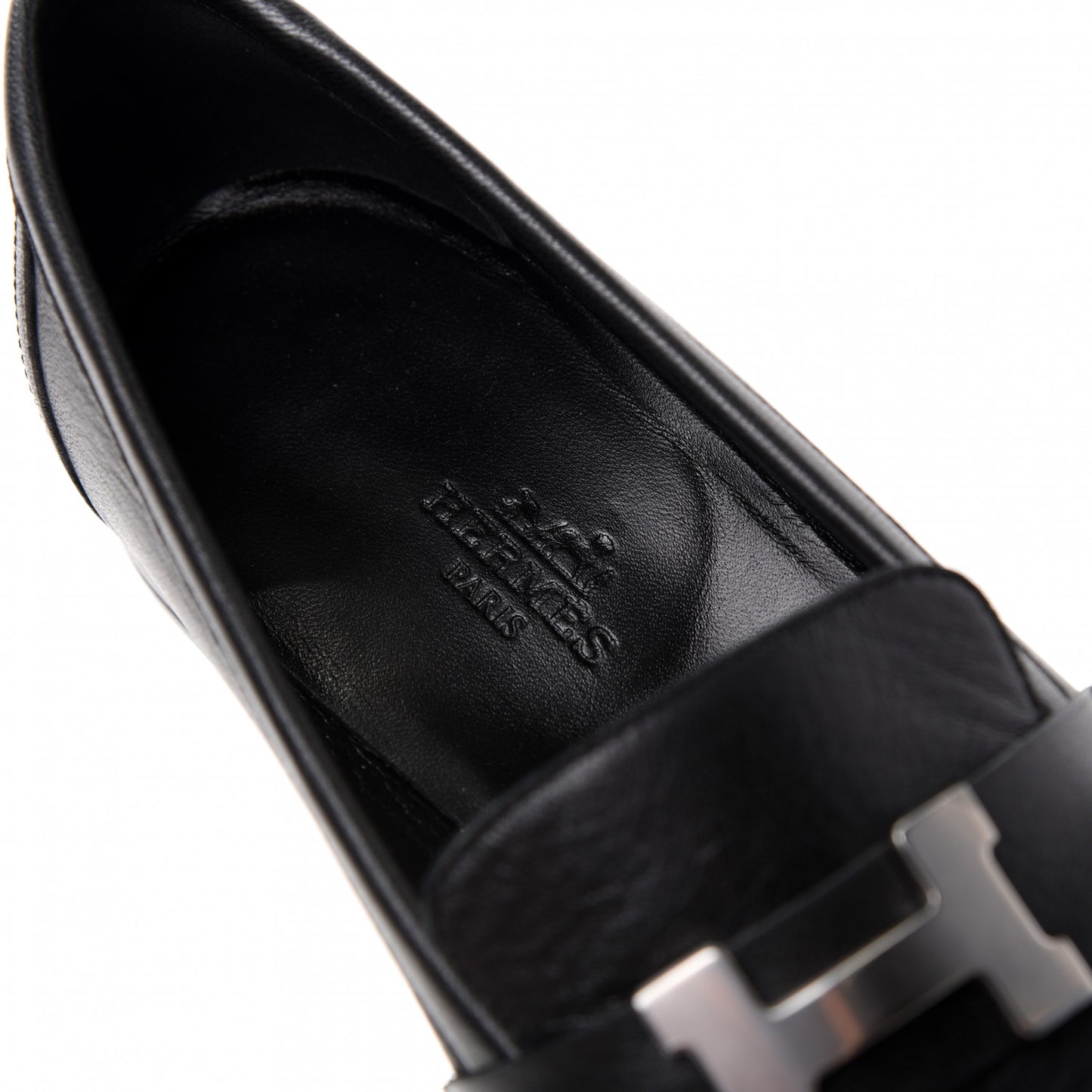 Goatskin Womens Paris Loafers 37.5 Black