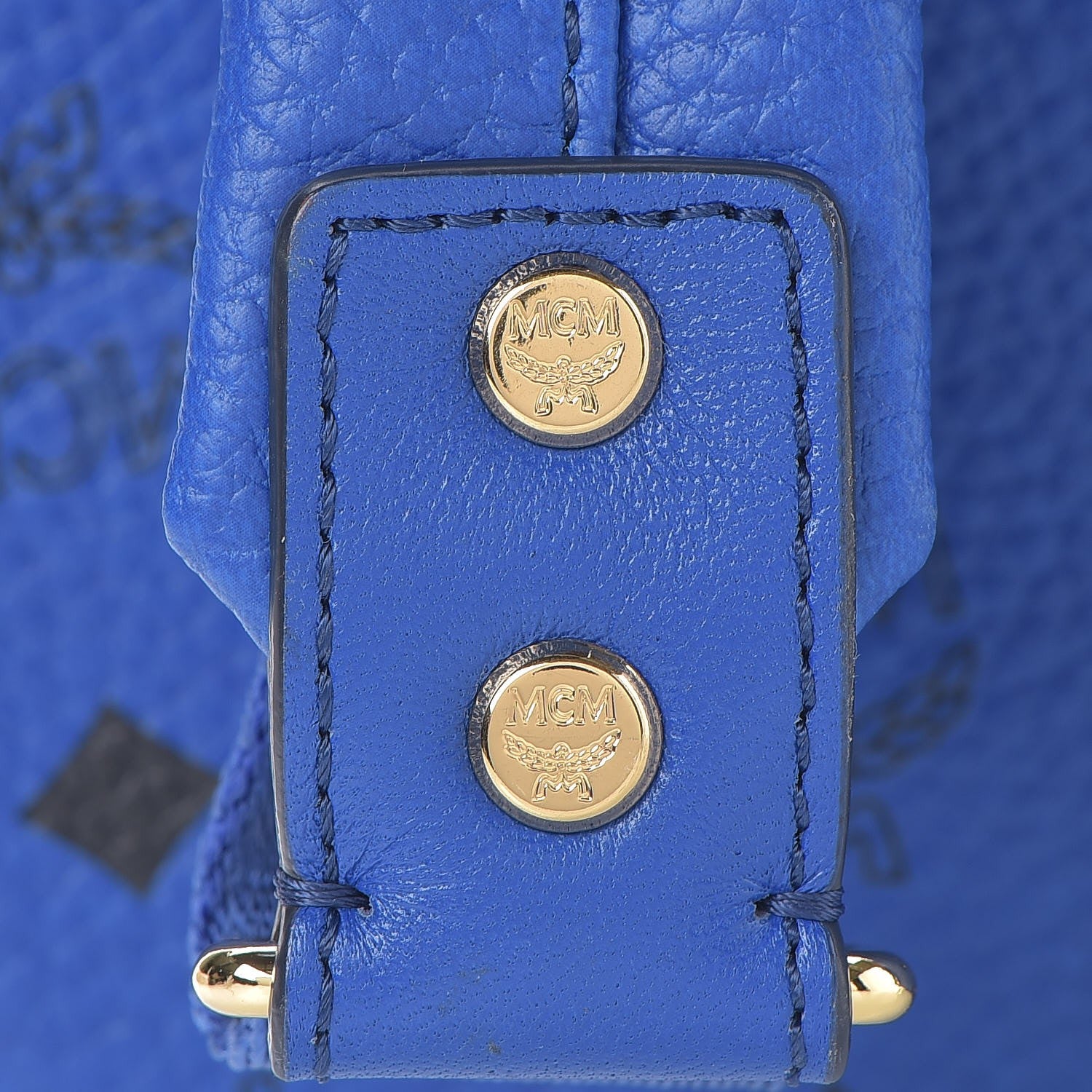 MCM Visetos Studded Medium Stark Backpack White Blue 12 of 20