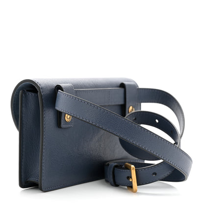 Christian Dior Goatskin Saddle Belt Clutch Denim Blue 3 of 10
