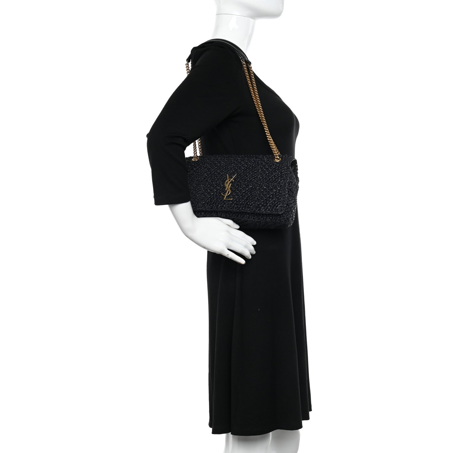 Raffia Monogram Medium Jamie Black