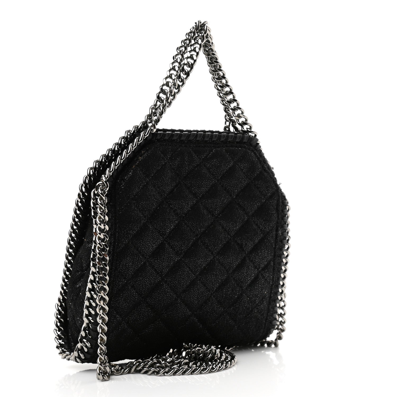 Stella McCartney Shaggy Deer Quilted Tiny Falabella Tote Black 3 of 9