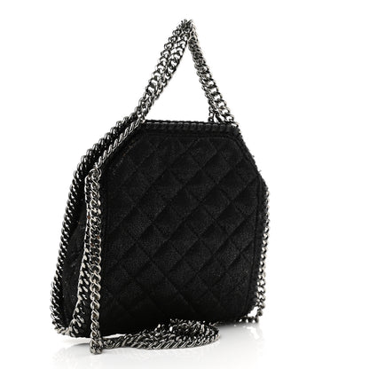 Stella McCartney Shaggy Deer Quilted Tiny Falabella Tote Black 3 of 9