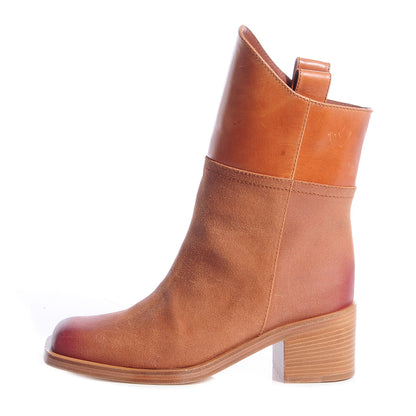 Chanel Nubuck Leather Paris Dallas Short Boots 39 Light Brown 1 of 8