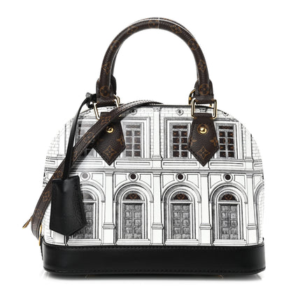 Louis Vuitton X FORNASETTI Calfskin Architettura Alma BB Black White 1 of 8