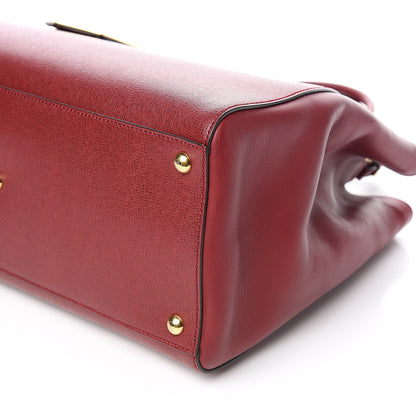Fendi Vitello Elite Regular 2Jours Tote Rosso Scuro Ciliegia 8 of 9