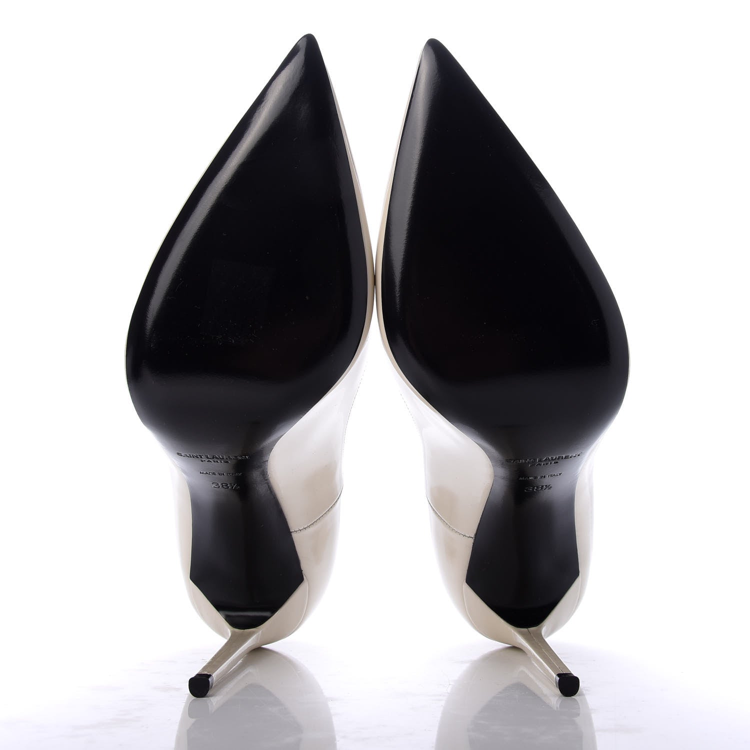 Saint Laurent Patent Calfskin Zoe 105 Pump 38.5 White 5 of 10