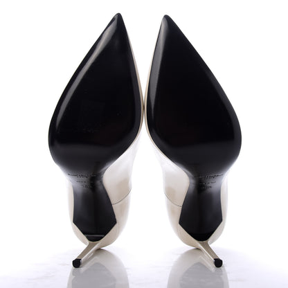 Saint Laurent Patent Calfskin Zoe 105 Pump 38.5 White 5 of 10