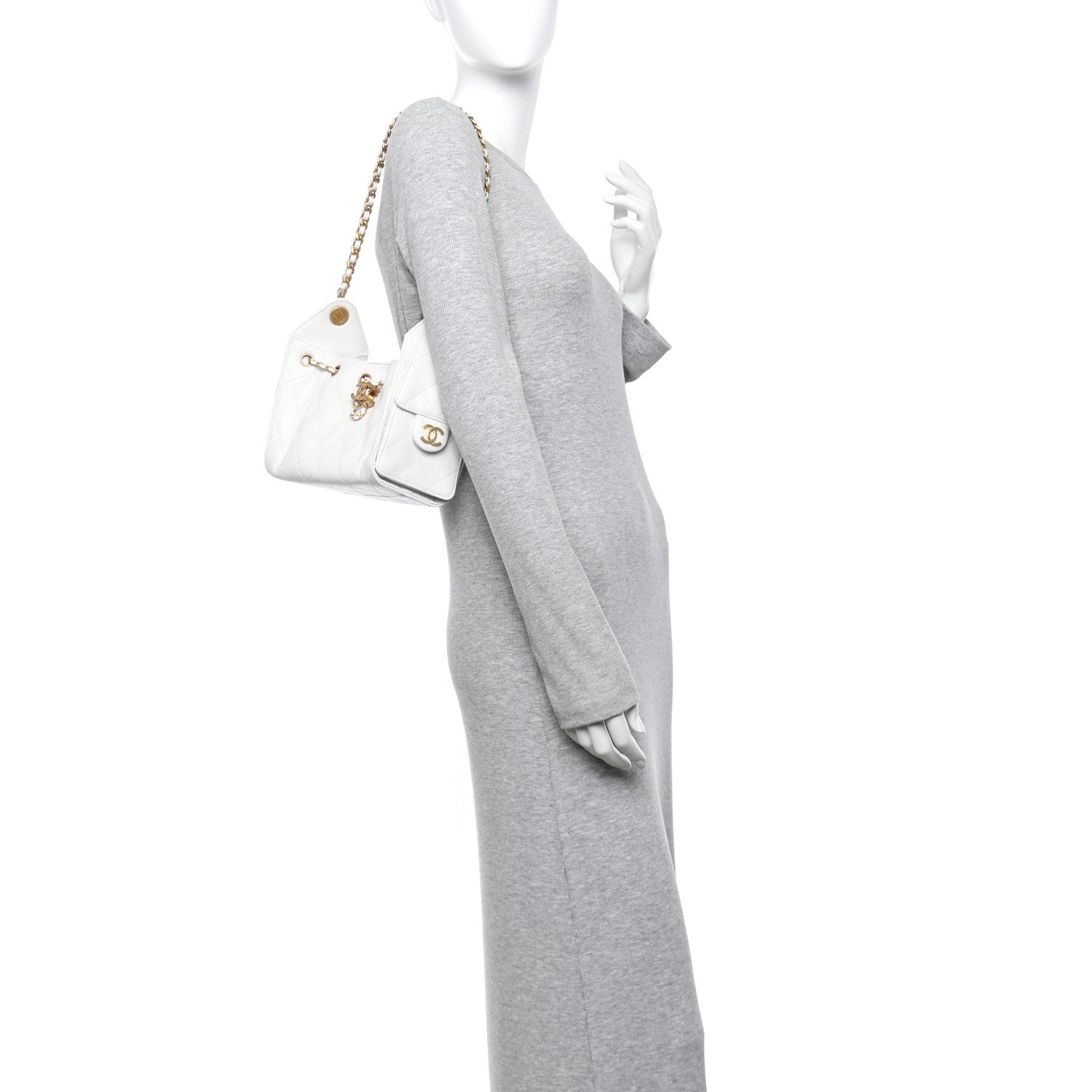 Chanel Caviar Quilted Mini Chanel 25 Handbag White 2 of 11