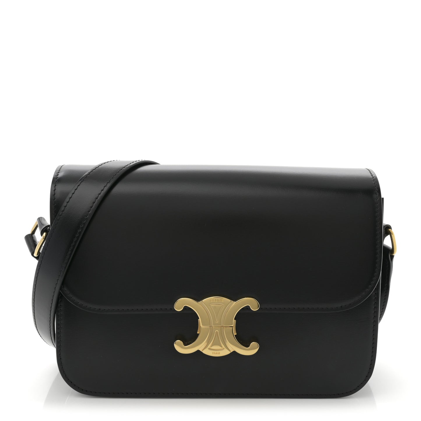 Shiny Calfskin Medium Triomphe Black