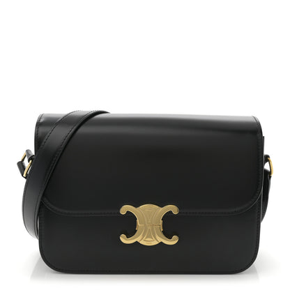 Celine Shiny Calfskin Medium Triomphe Black 1 of 11