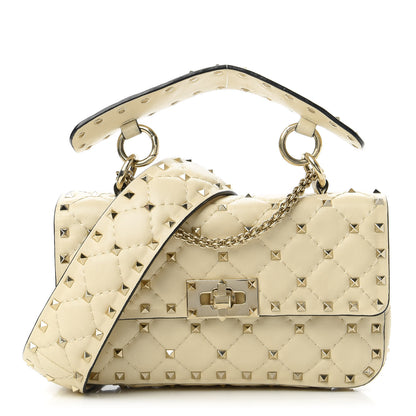 Valentino Garavani Nappa Small Rockstud Spike Shoulder Bag Light Ivory 1 of 10