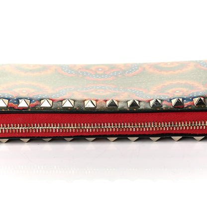 Valentino Garavani Canvas Enchanted Wonderland Rockstud Zip Around Wallet Rosso 6 of 6