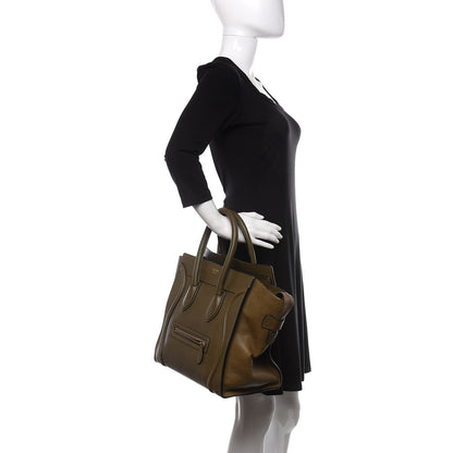 Celine Drummed Calfskin Mini Luggage Jungle 2 of 18