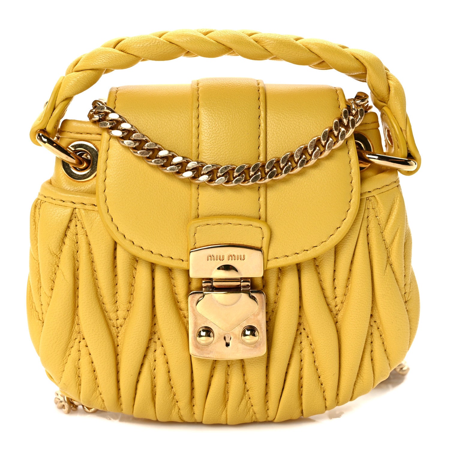 Miu Miu Nappa Matelasse Top Handle Tote Sole 1 of 8