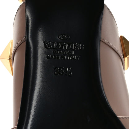 Valentino Garavani Calfskin Roman Stud Ankle Strap Flat Mules 35.5 Rose Cannelle 7 of 7